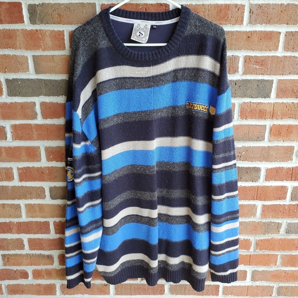 Davoucci Sweater Mens Size 2XL Striped Wool Acrylic